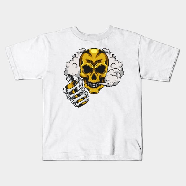 Vape skull - vaping until death Kids T-Shirt by JagatKreasi